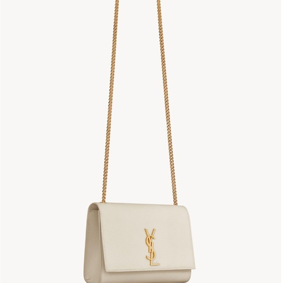 Yves Saint Laurent Handbags - Yves Saint Laurent Taupe Leather Crossbody Bag